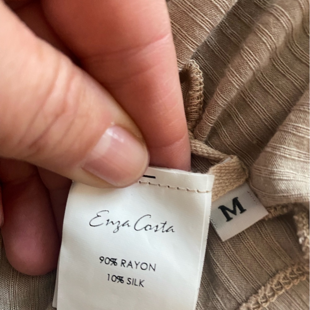 ENZA COSTA Silk Sleeve Henley Top - Picture 5 of 6